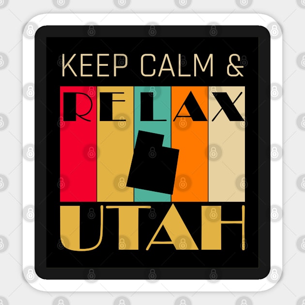 UTAH - US STATE MAP - KEEP CALM & RELAX Sticker by LisaLiza